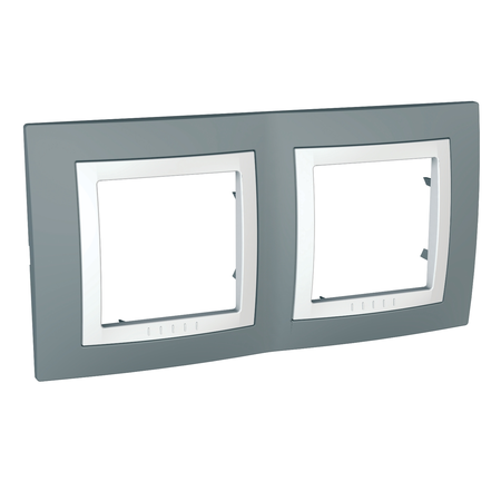 Unica Basic - cover frame - 2 gangs, H71 - technical grey/white