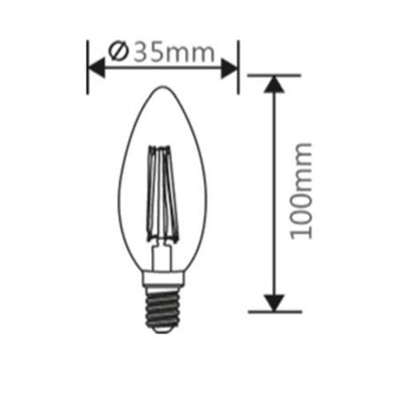 Sursa de iluminat, bec filament candle c35 4w e14 advance 2700k