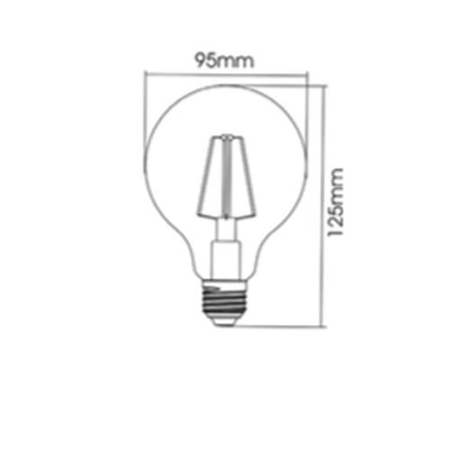 Braytron Sursa de iluminat, bec filament g95 dİmmable 7w e27 advance 2700k