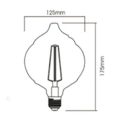 Braytron Sursa de iluminat, bec filament lm125 4w e27 advance 2200k