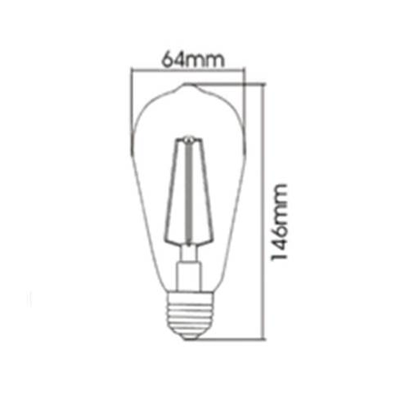 Sursa de iluminat, bec filament st64 4w e27 advance 2200k