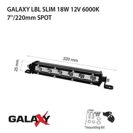 Proiector bara LED GALAXY LBL SLIM 18W 12/24V 6000K