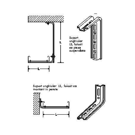 Suport unghiular de sprijin L-150mm