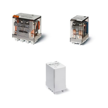 Releu de putere miniatural - 2 contacte, 12 A, C (contact comutator), 12 V, Standard, C.A. (50/60Hz), AgNi, Fișabil, Niciuna