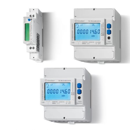 Contor de energie - RS485 Modbus integrated interface + SO pulse output, 3 x 230/400 V, C.A. (50/60Hz), Doua tarife, 80 A, 3-faze cu afisaj LCD, Standard, Versiuni conforme MID