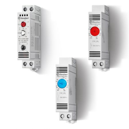 Termostat de panou (industrial) - 1 contact, 10 A, Standard, (0...+60)°C, Termostat - Montare pe șina 35 mm (EN 60715), ND (contact normal deschis)