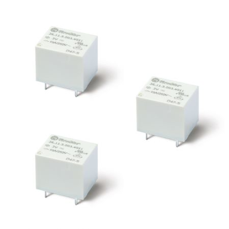Releu miniaturizat implantabil (PCB) - 1 contact, 10 A, C (contact comutator), 18 V, Protecție la fluxul de spalare cu solvenți (RT III), C.C., AgSnO2, Implantabil (PCB), Niciuna