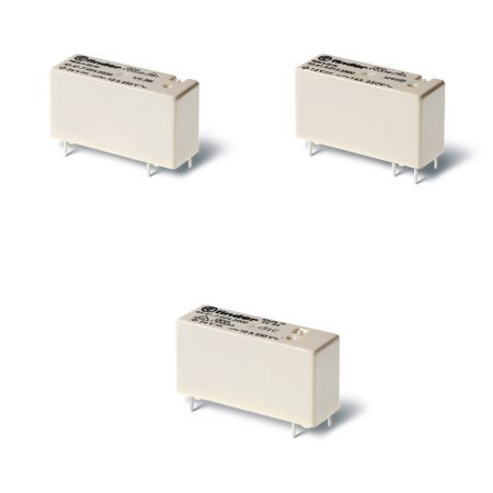 Releu miniaturizat implantabil (PCB) - 1 contact, 10 A, C (contact comutator), 9 V, Protecție la fluxul de spalare cu solvenți (RT III), Sensibila in C.C., AgCdO, PCB 3.2 mm intre pinii contactului, Niciuna