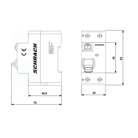 Intreruptor diferential AMPARO (10kA), 25A, 2-poli, 30mA