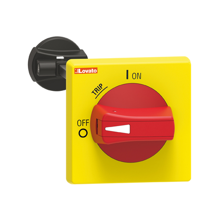 PADLOCKABLE IP65 (4X) DOOR COUPLING HANDLE. RED/YELLOW COMPLETE WITH ROD LENGTH 200MM