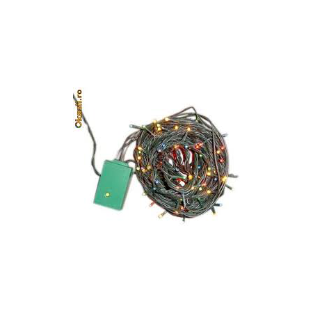 Instalatie cu 100 becuri multicolore - cablu verde 10ml