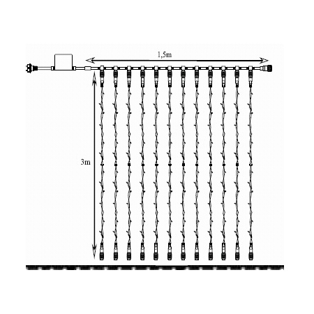 Cordon perdea MULTI cu leduri rosii 1,5ml