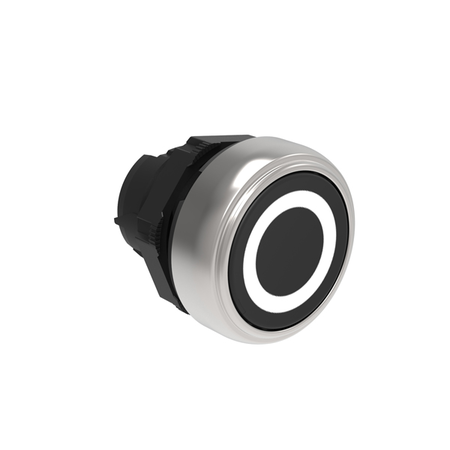 Push buton , diametru, with symbol Ø22mm platinum series, flush, 0 / black