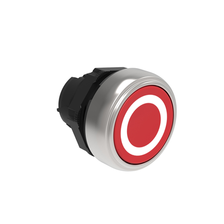 Push buton , diametru, with symbol Ø22mm platinum series, flush, 0 / red