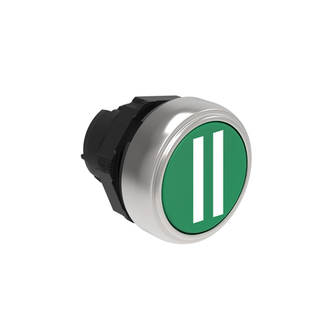 Push buton , diametru, with symbol Ø22mm platinum series, flush, ii / green