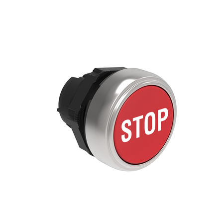 Push buton , diametru, with symbol Ø22mm platinum series, flush, stop / red