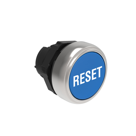 Push buton , diametru, with symbol Ø22mm platinum series, flush, reset / blue