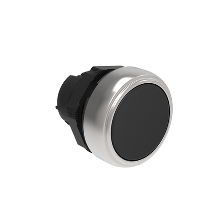 Push-push button actuator Ø22mm platinum series, flush. push on-push off, black