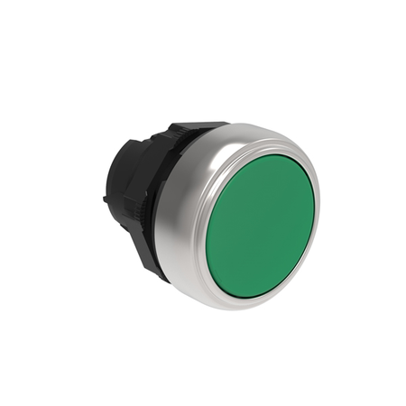 Push-push button actuator Ø22mm platinum series, flush. push on-push off, green