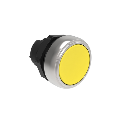 Push-push button actuator Ø22mm platinum series, flush. push on-push off, yellow