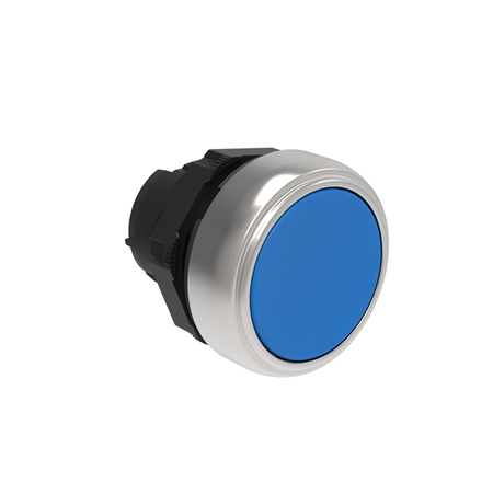 Push-push button actuator Ø22mm platinum series, flush. push on-push off, blue