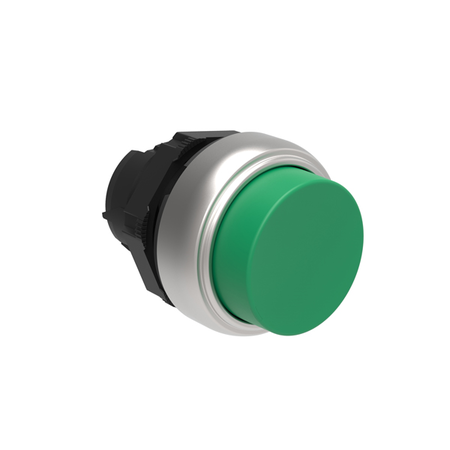 Push-push button actuator Ø22mm platinum series, extended. push on-push off, green