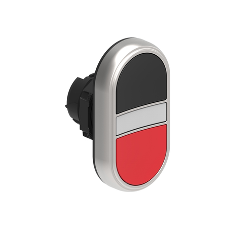 Buton dublu, diametru, WHITE INDICATOR Ø22MM PLATINUM SERIES, 2 FLUSH PUSH BUTTONS. BOTH diametru, BLACK - RED