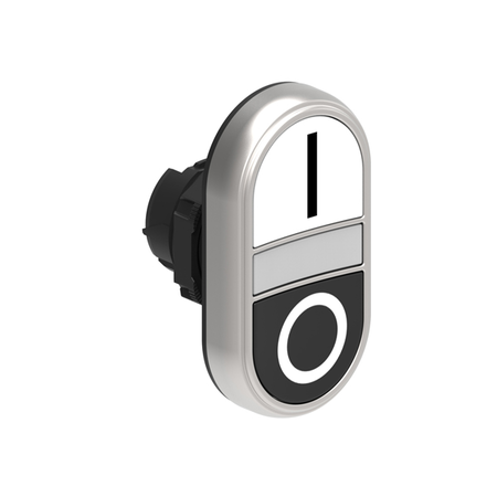 Buton dublu, diametru, WHITE INDICATOR Ø22MM PLATINUM SERIES, 2 FLUSH PUSH BUTTONS. BOTH diametru, WHITE - BLACK / I - 0