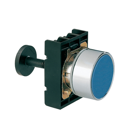 Lovato Mechanical reset button, complete unit, diametru, Ø22mm 8lm metal series, flush. adjustable length 0…140mm/5.5in, blue
