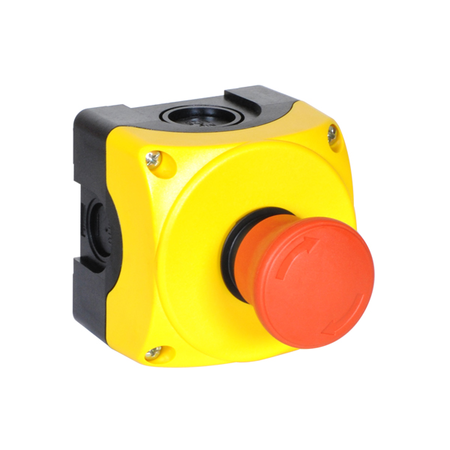 Doza semnalizare, Completa cu push buton, YELLOW, 1 HOLE LPZ P1 A5 WITH 1 E-STOP P/BUTTON LPC B6344