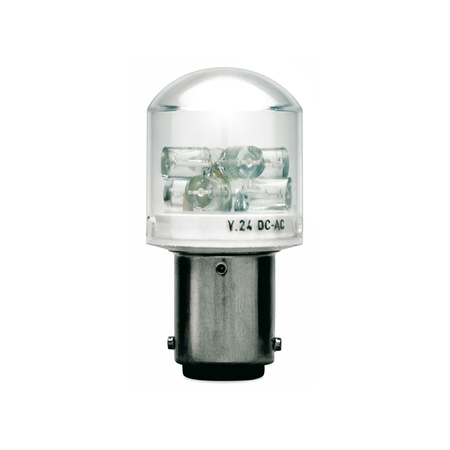 LED BULB, BA15D FITTING, GREEN, 110÷120VAC