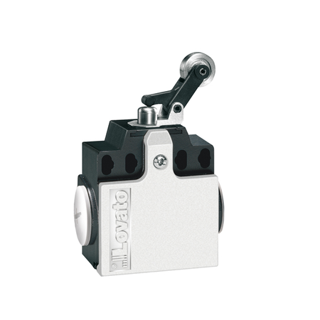 Limitator de cursa, K SERIES, ROLLER SIDE PUSH LEVER, 2 SIDE CABLE ENTRY. DIMENSIONS COMPATIBLE TO EN 50047, METAL BODY, CONTACTS 1NO+1NC SLOW BREAK MAKE BEFORE BREAK. METAL ROLLER