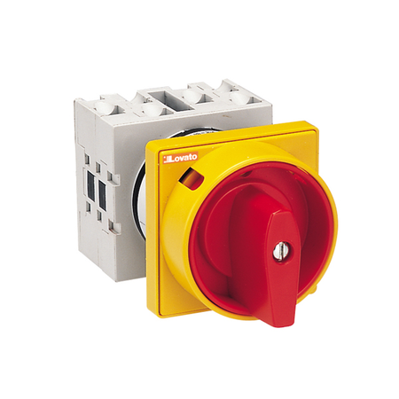 Intrerupator rotativ cu came, GX SERIES, U25-U65 VERSIONS FRONT MOUNT WITH RED/YELLOW PADLOCK SYSTEM. ON/OFF SWITCH, THREE-POLE – 2 WAFERS – SCHEME 10, 16A