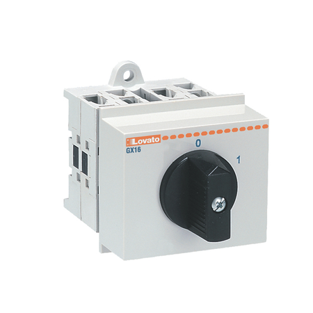 Intrerupator rotativ cu came, GX SERIES, O48 VERSION MODULAR SERVICE COVER 35MM DIN RAIL MOUNT. ON/OFF SWITCH, ONE-POLE – 3 WAFERS – SCHEME 90, 16A