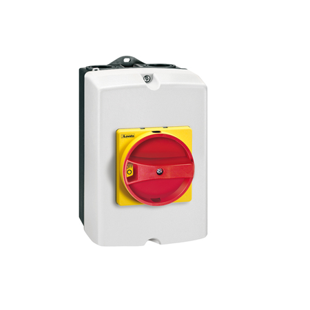 IEC/EN TYPE IP65 Cutie ne metalica cu intrerupator rotativ, tripolar. WITH ROTATING RED/YELLOW HANDLE, 16A