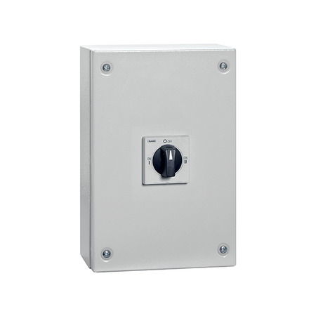 THREE-POLE LINE CHANGEOVER SWITCHES I-0-II IN IEC/EN IP65 METAL ENCLOSURE, 160A