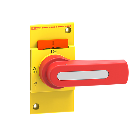DIRECT OPERATING HANDLE FOR GL0160...GL0315. RED/YELLOW