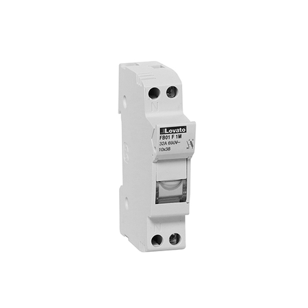 Suport fuziblie cu montaj pe sina r, for 10x38mm fuses. 32a rated current at 690vac, 1p+n. without status indicator. 1 module