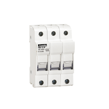 Suport fuziblie cu montaj pe sina R UL CERTIFIED FOR CLASS CC FUSES FOR NORTH AMERICAN MARKET, FOR 10X38MM FUSES. 30A RATED CURRENT AT 690VAC, 3P. WITHOUT STATUS INDICATOR. 3 MODULES