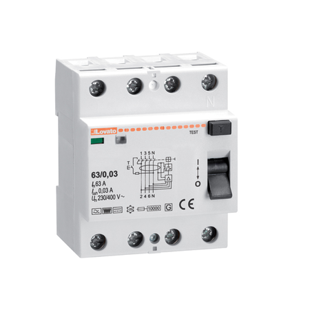 Proetectie diferentiala, 4 MODULES, 4P - TYPE B, 40A, 30mA