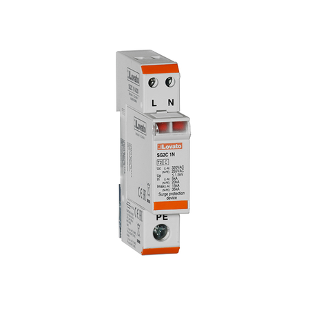 Descarcator tip 2 cu cartus, RATED DISCHARGE CURRENT IN (8/20MS) 5KA PER POLE, 1P+N