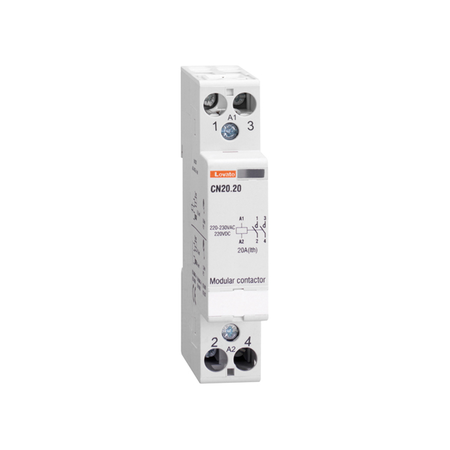 Contactor modular pentru iluminat, 20A AC1, 24VAC/DC (1NO+1NC)