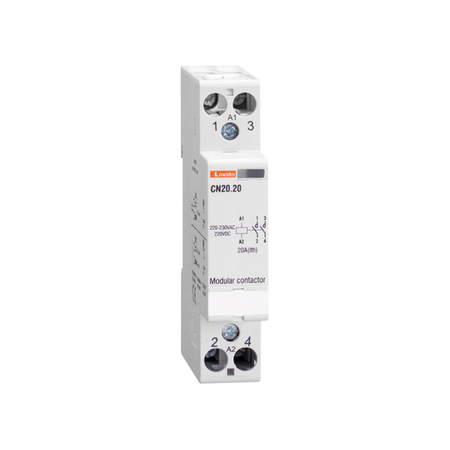 Contactor modular pentru iluminat, 20A AC1, 24VAC/DC (2NO)