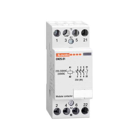 Contactor modular pentru iluminat, 25A AC1, 220…230VAC (4NO)