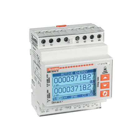 Contor trifazat EXPANDABLE, MID CERTIFIED, CONNECTION BY CT /5A SECONDARY, 2 PROGRAMMABLE STATIC OUTPUTS, 4U, MULTI-MEASUREMENTS