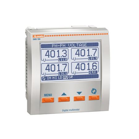 FLUSH-MOUNT LCD MULTIMETER, EXPANDABLE, GRAPHIC 128X80 PIXEL LCD, WITH HARMONIC ANALYSIS, AUXILIARY SUPPLY 12-24-48VDC