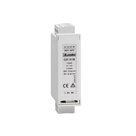 EXPANSION MODULE EXP SERIES FOR FLUSH-MOUNT PRODUCTS, 2 OPTO-ISOLATED DIGITAL INPUTS AND 2 RELAY OUTPUTS RATED 5A 250VAC