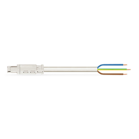 Pre-assembled connecting cable; eca; socket/open-ended; 3-pole; cod. a; h05vv-f 3g 1.5 mm²; 3 m; 1,50 mm²; white