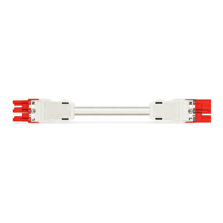 Pre-assembled interconnecting cable; eca; socket/plug; 3-pole; cod. p; h05vv-f 3g 2.5 mm²; 5 m; 2,50 mm²; red