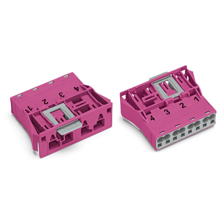 Snap-in plug; 4-pole; Cod. B; 4,00 mm²; pink